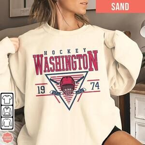 Washington Hockey Retro Style Sweatshirt, Retro Washington Capitals